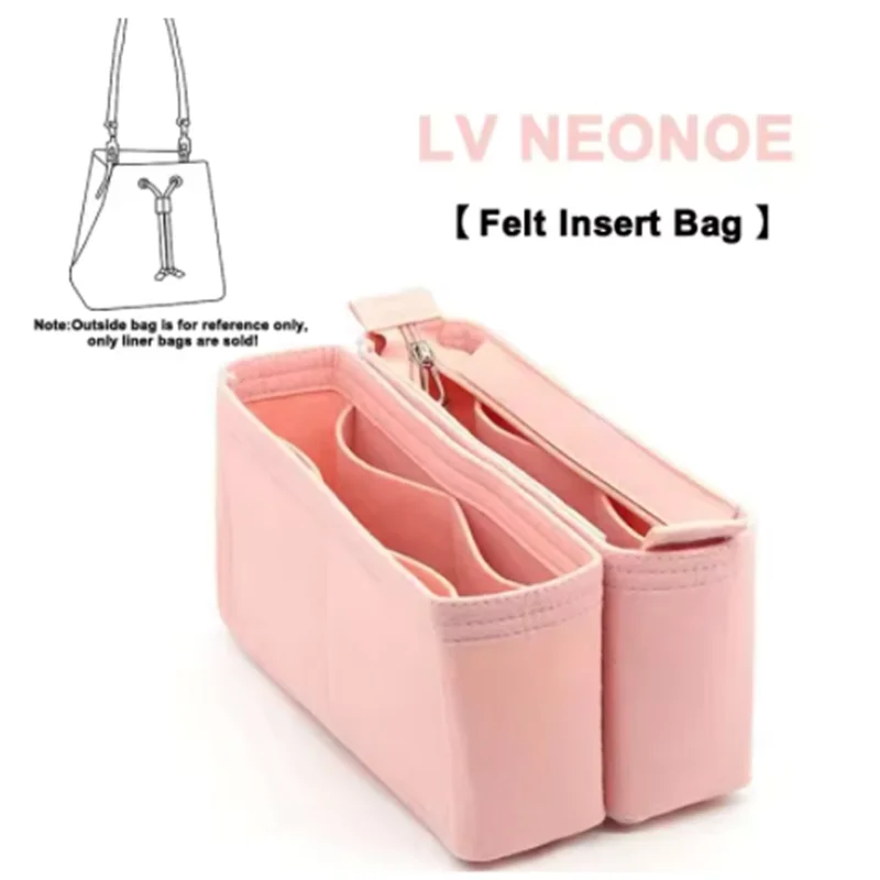 Felt Insert Bag Organizer for Neonoe MM Makeup Handbag Organizer Women Travel Inner Purse Portable Cosmetic Inside Bag