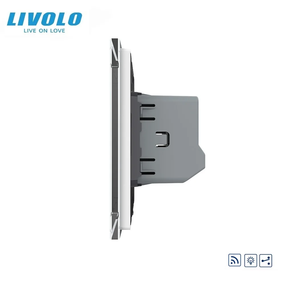 Livolo EU Standard 1 Gang 2 Way Touch Switch,Led Dimming&Wireless Remote Lights Adaptive Dimmer Wall Switch for Smart Home