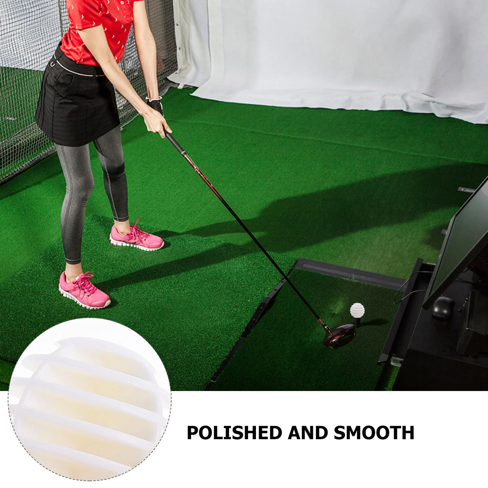 

10pcs Golf Practice Balls 3.5Cm Lightweight Durable Synthetic Rubber Indoor Training Ball For Kids Beginners Pets Stripe