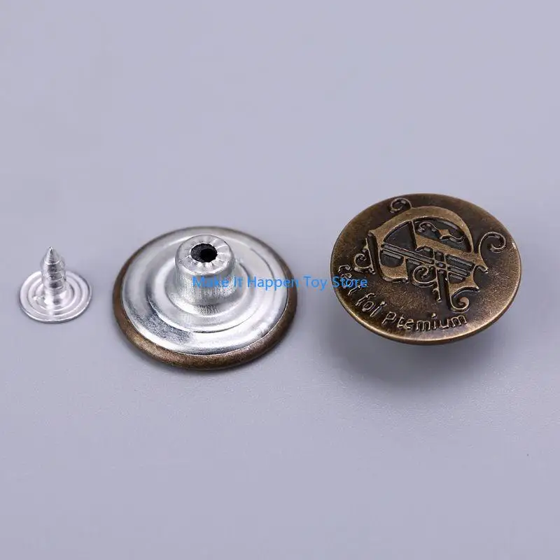 28EC 50PCS Mieszany metal No Sew Wymienna naprawa Spodnie dżinsowe przyciski 20 mm DIY