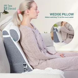 Wedge Pillow For Sleeping Bed Triangle Air Layer Sleeping Wedge Cover Memory Foam Wedge Pillow For Rest at home, 2pc