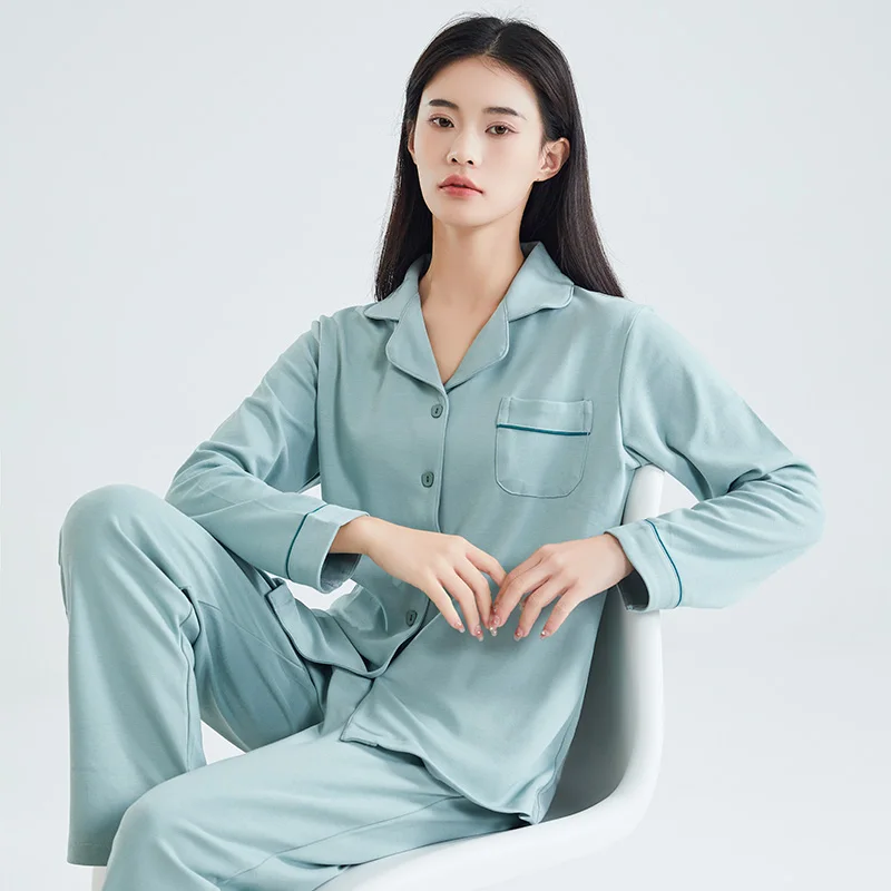 Winter Pajamas Set Women PJ Sleepwear Homeclothes Turn-down Collar Fine Cotton Pyjama Femme Hiver Homewear Pijama Feminino