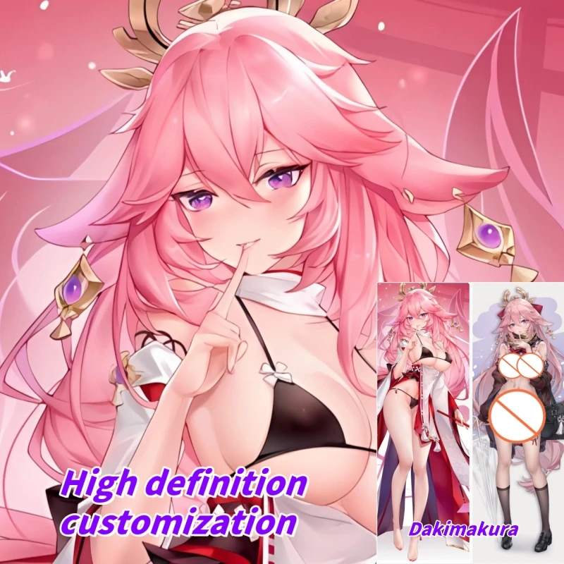 

Dakimakura Anime Pillow Case Genshin Impact Yae Miko Double-sided Print Of Life-size Body Pillowcase Gifts