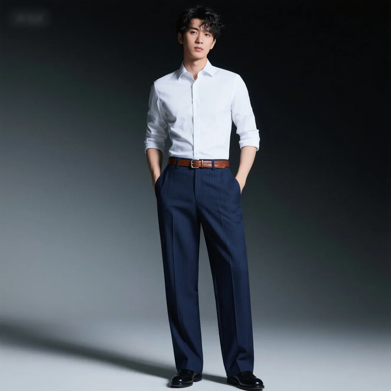 

Men's Autumn And Winter Thick Fashion Business Casual Suit Long Pants Men's Casual Comfortable Elastic Fleece Suit Long Pants