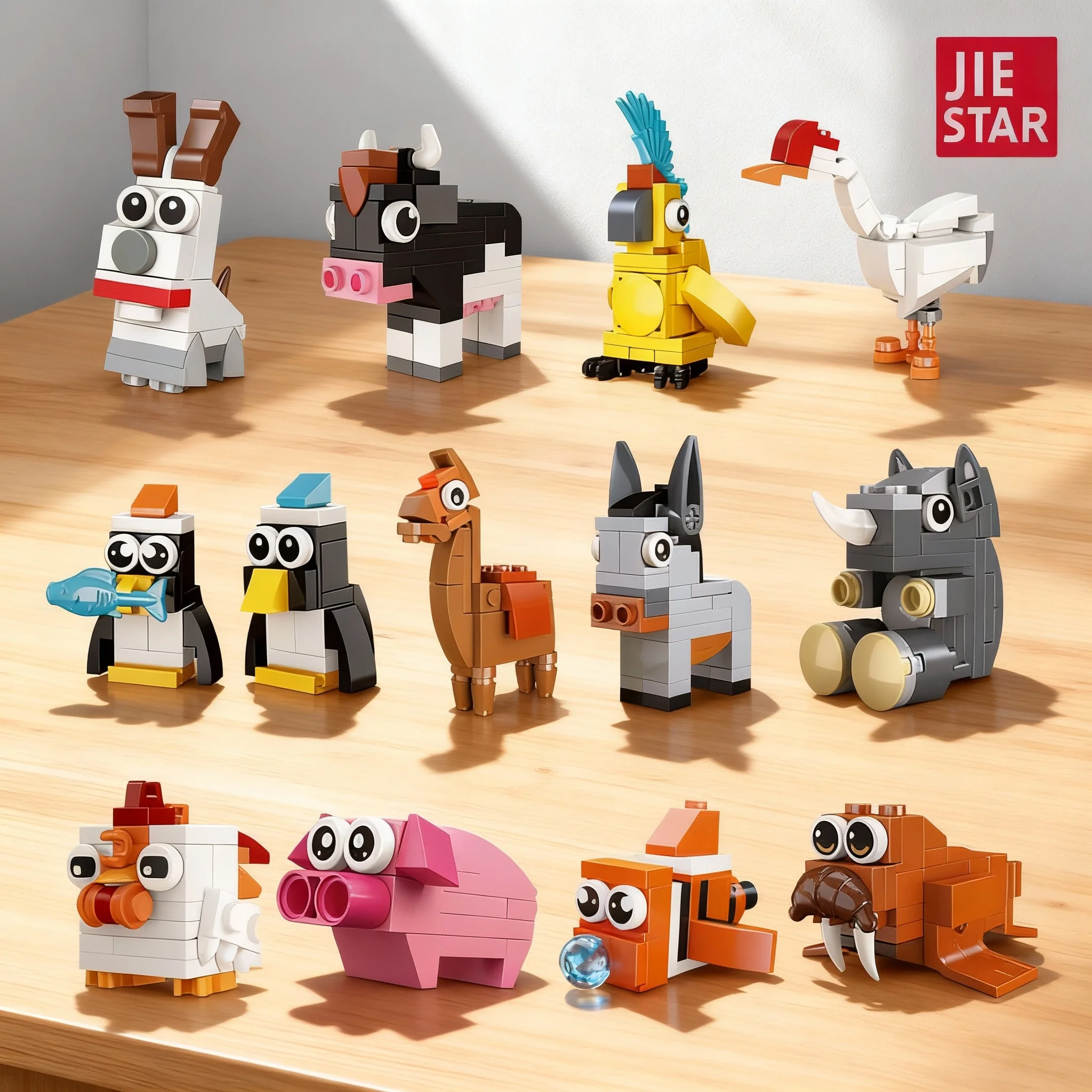 

Moc Animal World Building Blocks DIY Spider Chick Hippo Seahorse Marine Animal Children Puzzle Assemble Toys Boy Girl Kid Gift