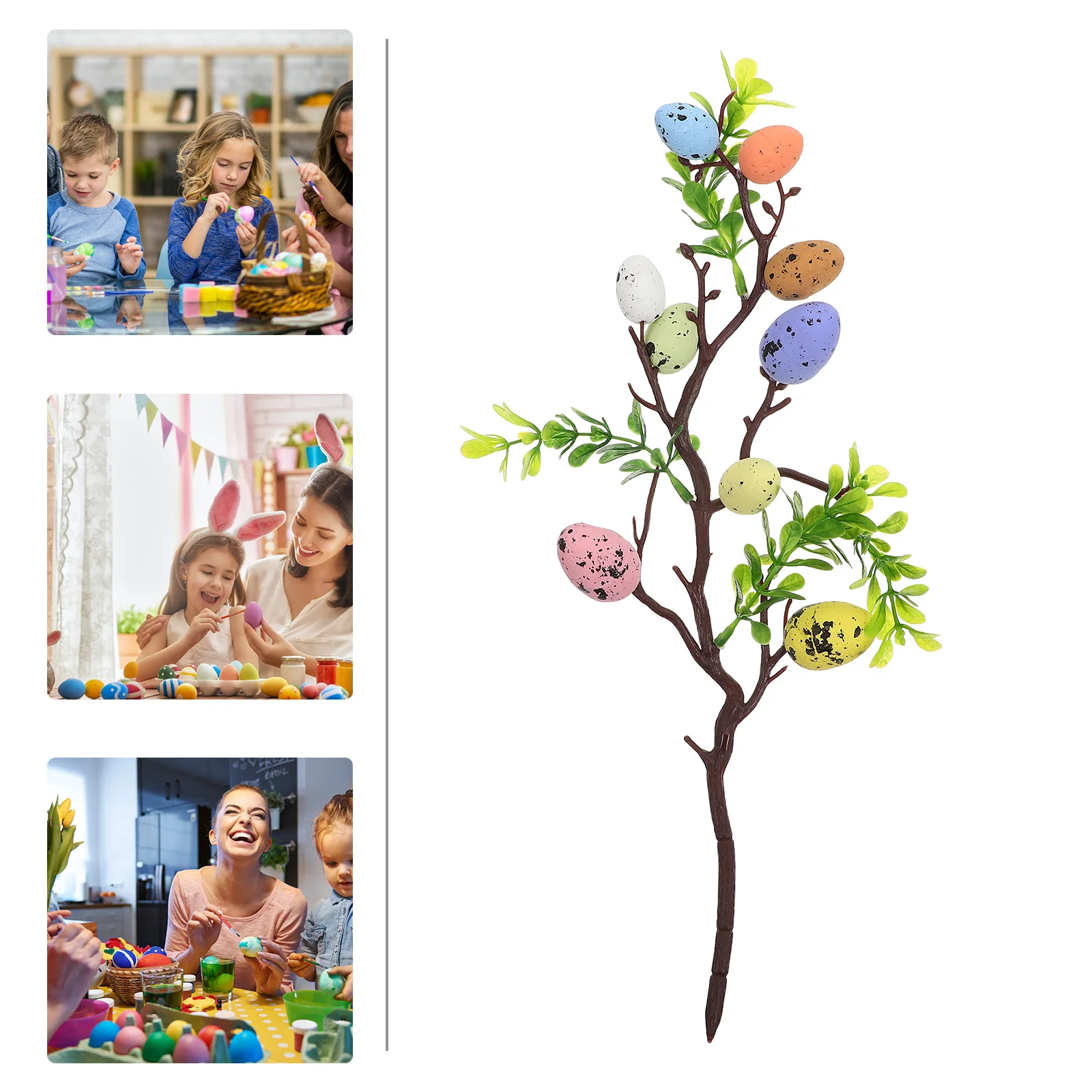 

Easter Spotted Egg Stem Lifelike Decorative Branch For Party Kitchen Hotel Kindergarten Easter Decoration Artificial