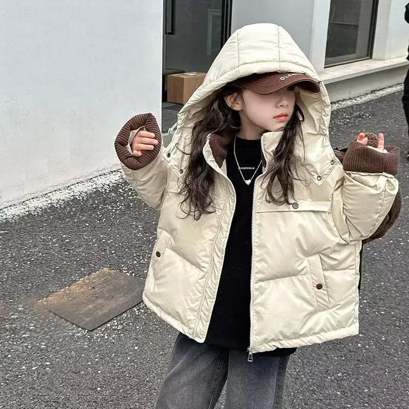 

Girls' Down Cotton Jacket Winter 2025 New Fashionable Medium and Large Children's Thick Cotton Jacket Outcoat 120-170CM