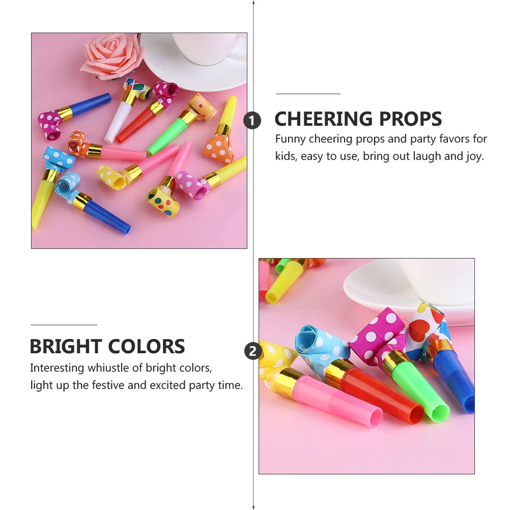 

100pcs Cheering Whistles Noise Maker Colorful Blowing Dragon Kids Whistle Funny Party Whistles Child Whistle Cheering Props