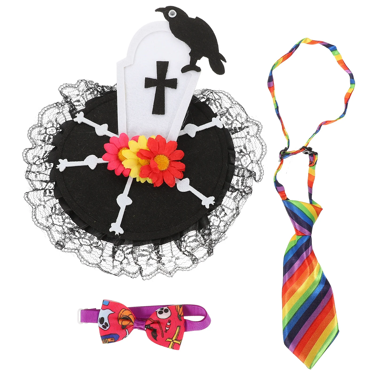 

Pet Jewelry Collar Set Party Kitten Witch Cat Neck Decor Collars for Cats Dog Halloween Bowties Accessories Outfit and Dogs