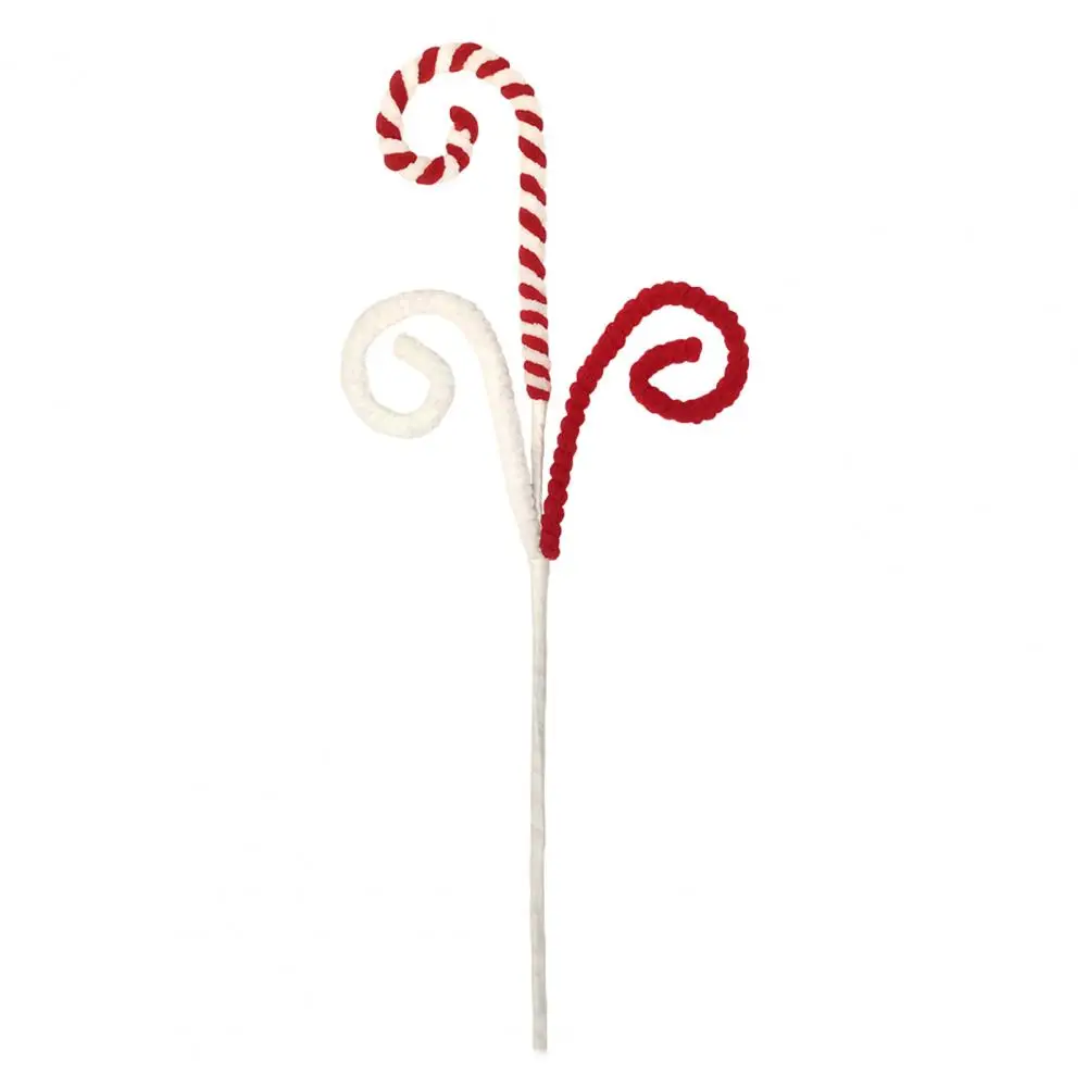 

Christmas Tree Decorations Deform-proof Holiday Picks Christmas Candy Cane Picks Woolen Curly Lollipop Decorations for Xmas Tree