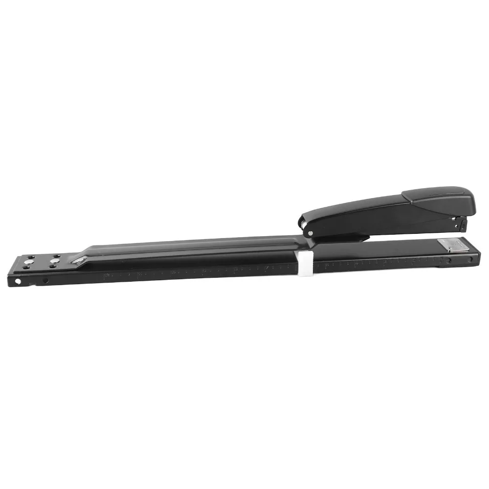 20 Sheets Metal Body Long Reach Stapler Adjustable Throat 20 Sheet Capacity Booklet Stapler Full Strip Black Long Arm Stapler