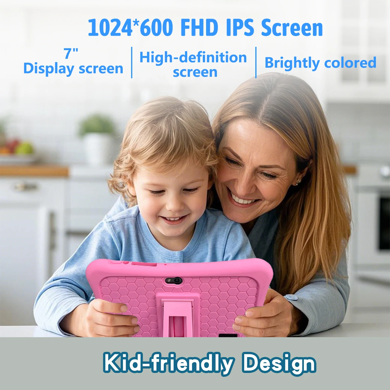 7-inch children's tablet, Android, parental control, dual cameras, anti fall, children's gift，Quad Core