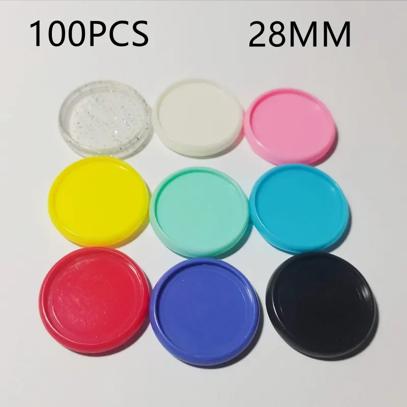 28MM 100PCS loose-leaf binder ring solid plastic mushroom hole disc loose-leaf button binding button plane ring disc binding