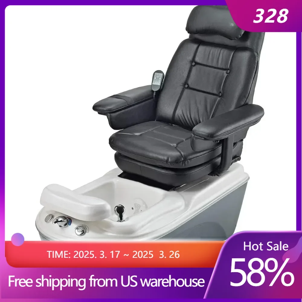 Professional Pedicure Spa Chair for Professional Salons & Spas, Overflow Drainage System LED Lights Flexible Removable Spa Chair