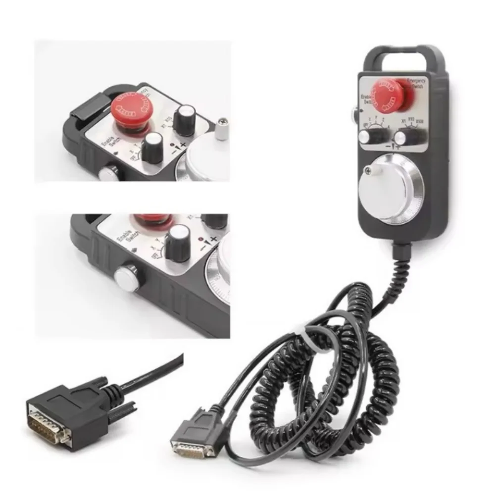 1474MPG Pendant HandWheel 4 Axis 100PPR 5-24V Electronic Handheld Pulse Generator With Emergency Stop Supporting DDCS V4.1