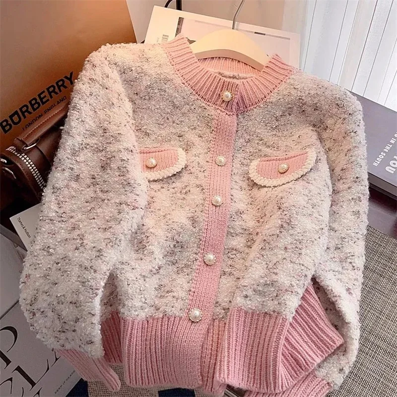 2026 outono e inverno elegante versão coreana feminino cardigan de malha camisola casaco temperamento versátil jaqueta camisola feminina