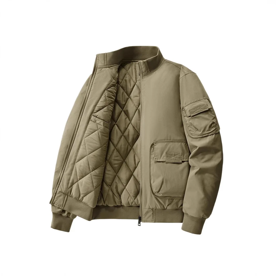 

New Autumn And Winter Men's Casual Coat Tooling Multi-pocket Flight Suit Jacket Versatile Retro Baseball Jersey