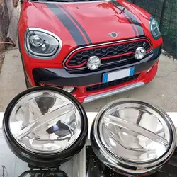2pcs/Black Housing LED Rally Driving Lights on Front Bumper Grille For BMW MINI Cooper R55 R56 R57 R58 R59 Additional Headlight