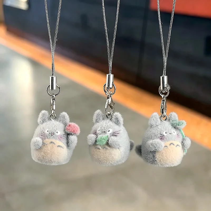 Flocked Small Doll Pendant Keychain Cute Chinchilla Mobile Phone Hanger Decorative Pendant Cartoon Plush Schoolbag Accessory view 4