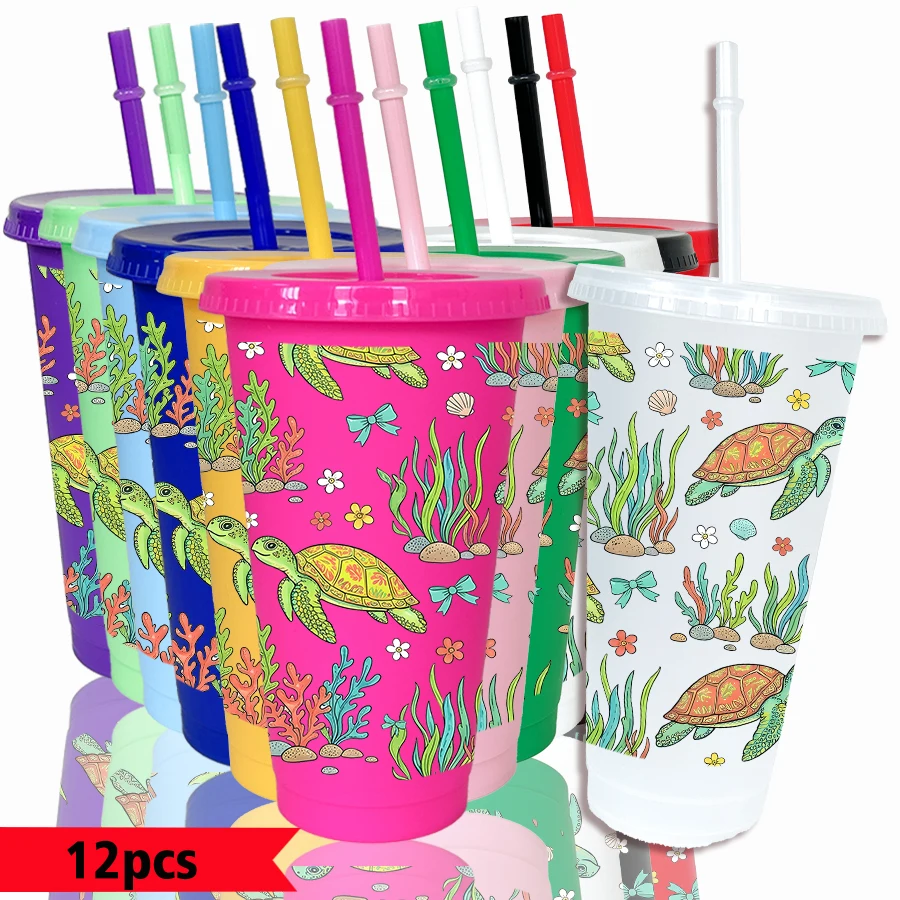 lot-de-12-gobelets-en-plastique-colores-de-26-oz-a-motif-tortue-algues-et-coquillages-pour-fetes-ideal-pour-la-rentree-scolaire-et-les-cadeaux-d'anniversaire