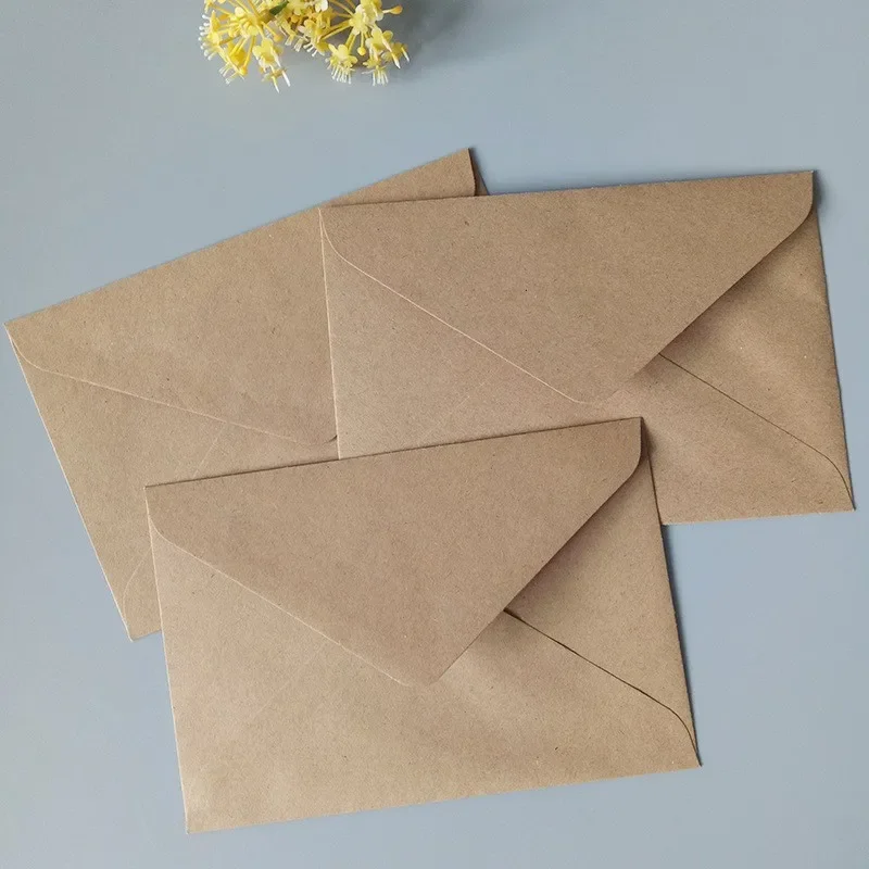 10/30/50pcs Simple Retro Kraft Paper Envelope 10.5x7cm C6 Envelope Creative Kraft Paper Greeting Card Packaging Bag Envelope