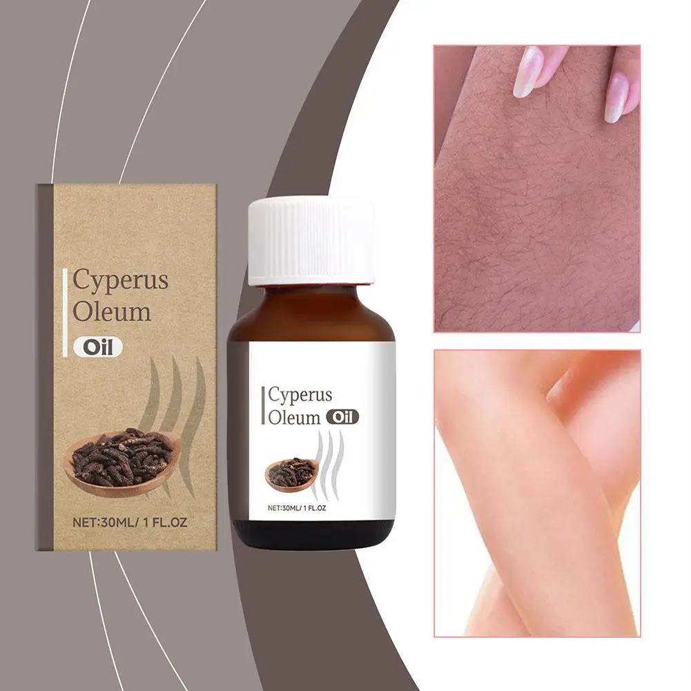 NATURAL Cyperus Rotundus Oil กําจัดขนอ่อนโยน Nourishing Inhibitor Care น้ํามันผิวผม 30ml Body Massenger A3T6