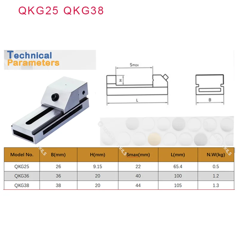 High Precision Tool Vise CNC Fast Surface Grinding Flat for EDM Machine QKG25 QKG36 QKG38