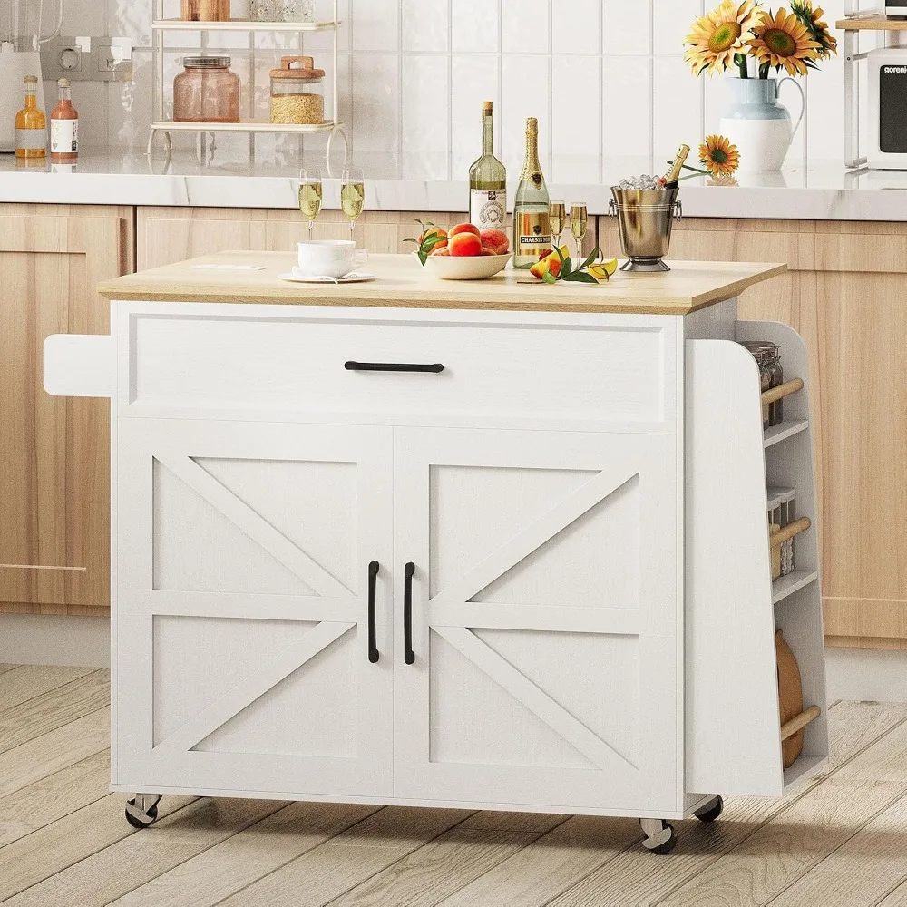 Rolling Kitchen Island Drop Leaf 35.4