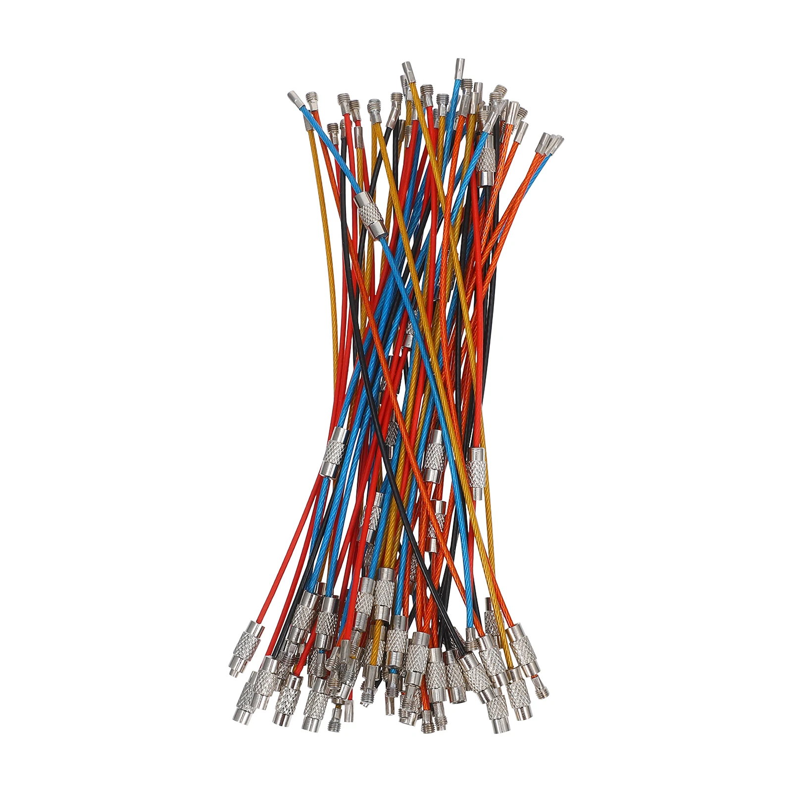 

Wire Keychain Cable Bright Colors Strong Luggage Tag Loops Steel Material Wear Resistant Travel Accessories Crafting Needs