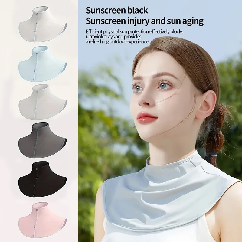 Cubierta de protección UV para el cuello para mujer, protector solar para deportes, babero, seda de hielo, transpirable, envoltura para el cuello, ciclismo, Camping