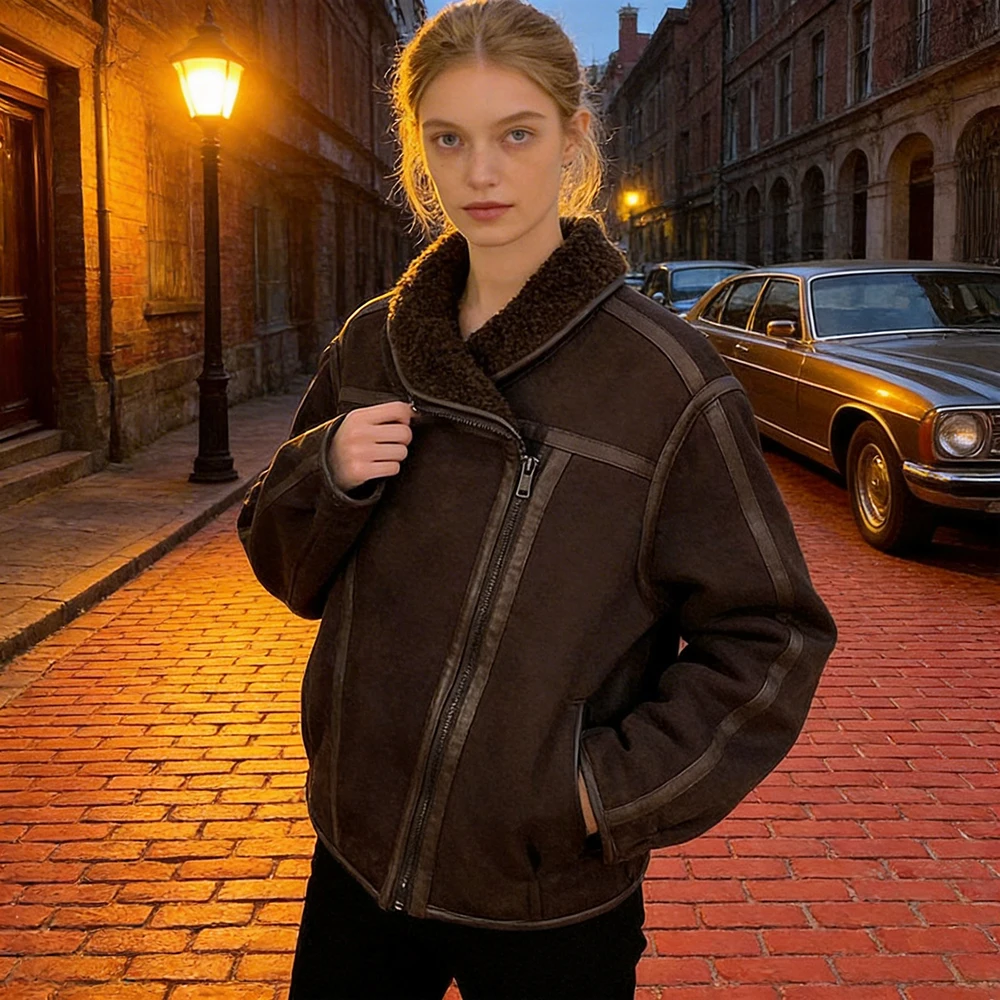 OFTBUY Leather Jacket Faux Leather Jacket for Women Clothes Y2k Demi-season Women's Leather Jacket ArtificiaL Women Spring 2026