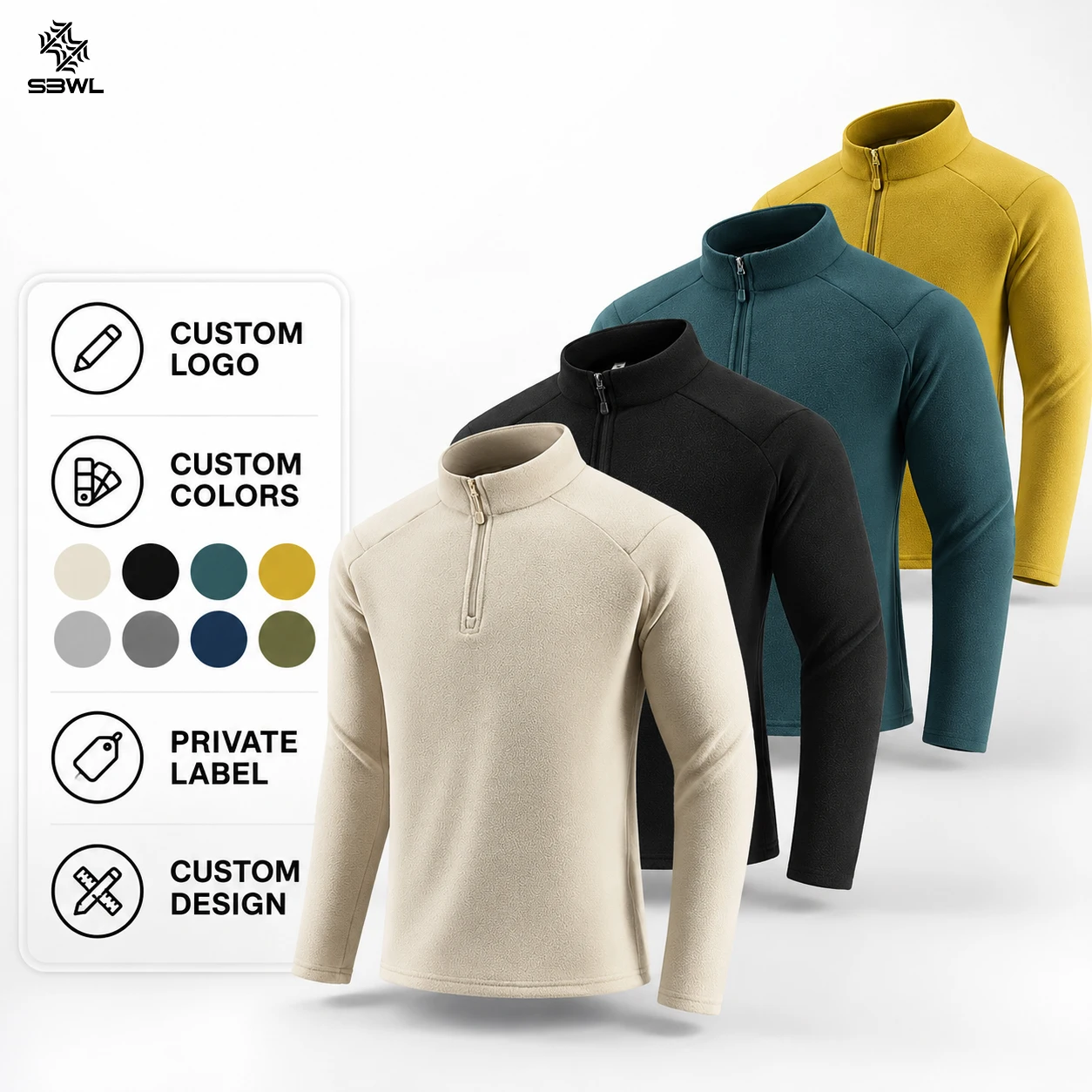 SBWL 2026 High-quality Outdoor Sports Inner Lining Autumn/Winter Warm Long-sleeved Stand-up Collar Tops Running Fitness Jackets