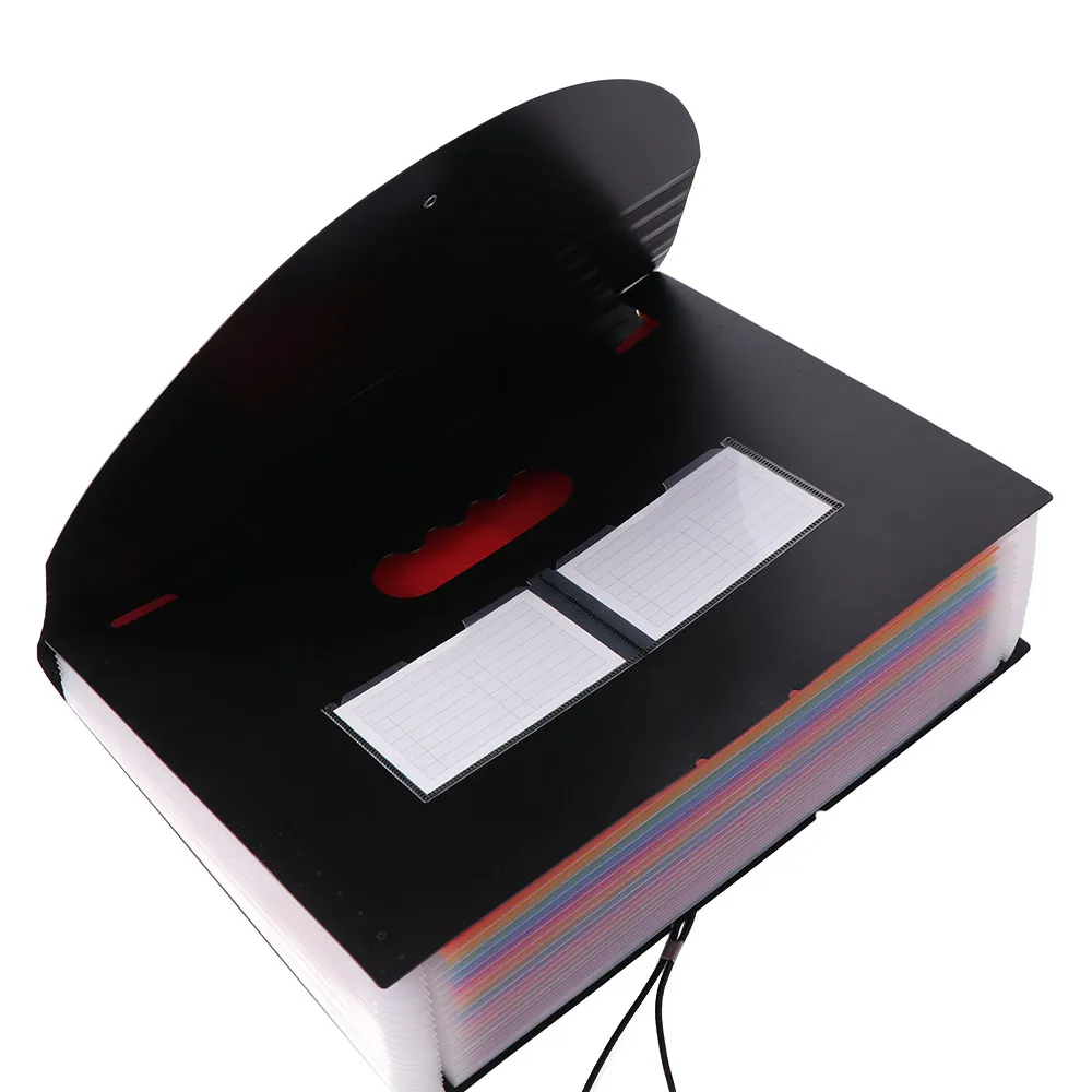 Convenient 25 Pockets File Folder Organizer Plastic Rainbow Expandable Filing Box Multi-Purpose A4 Art Supplies Folder Office