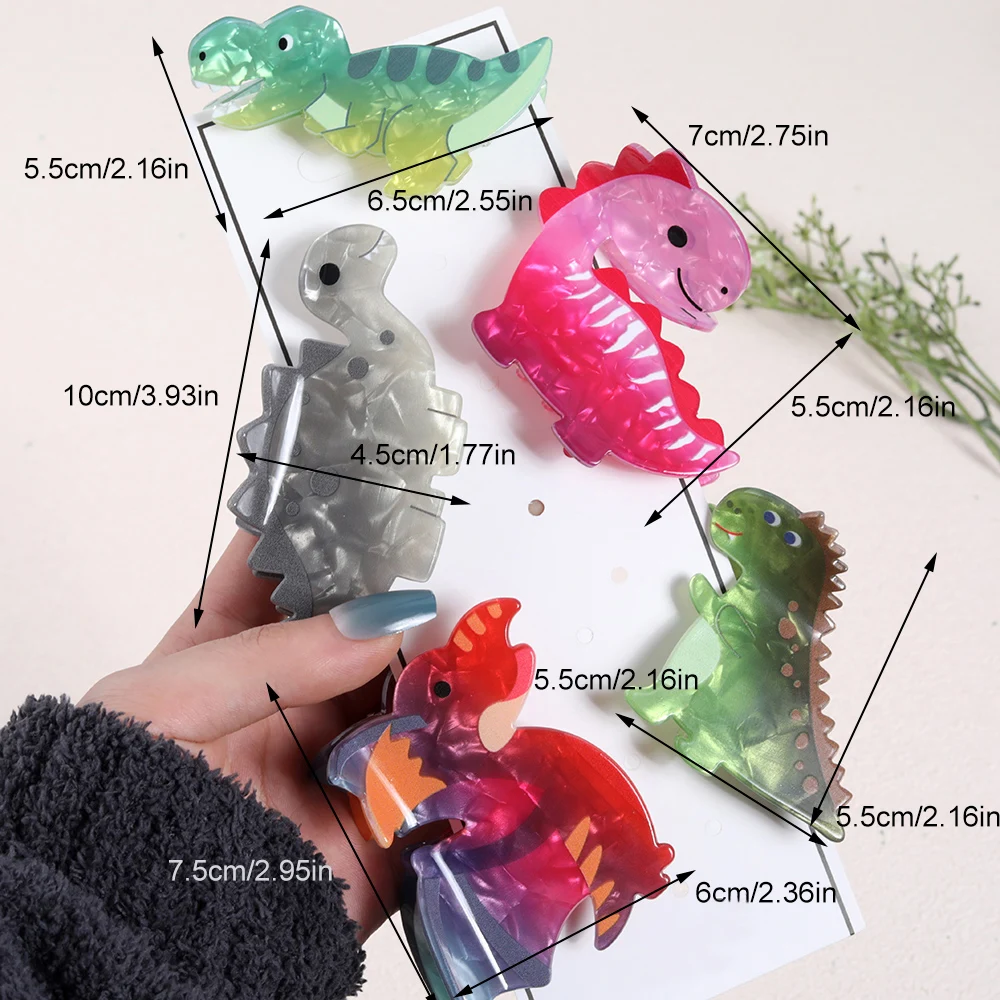 1pc Lovely Dinosaur Shaped Hair Claw Clip Cute Hair Grab Clip Funny Style Ponytail Holder For Women And Girls