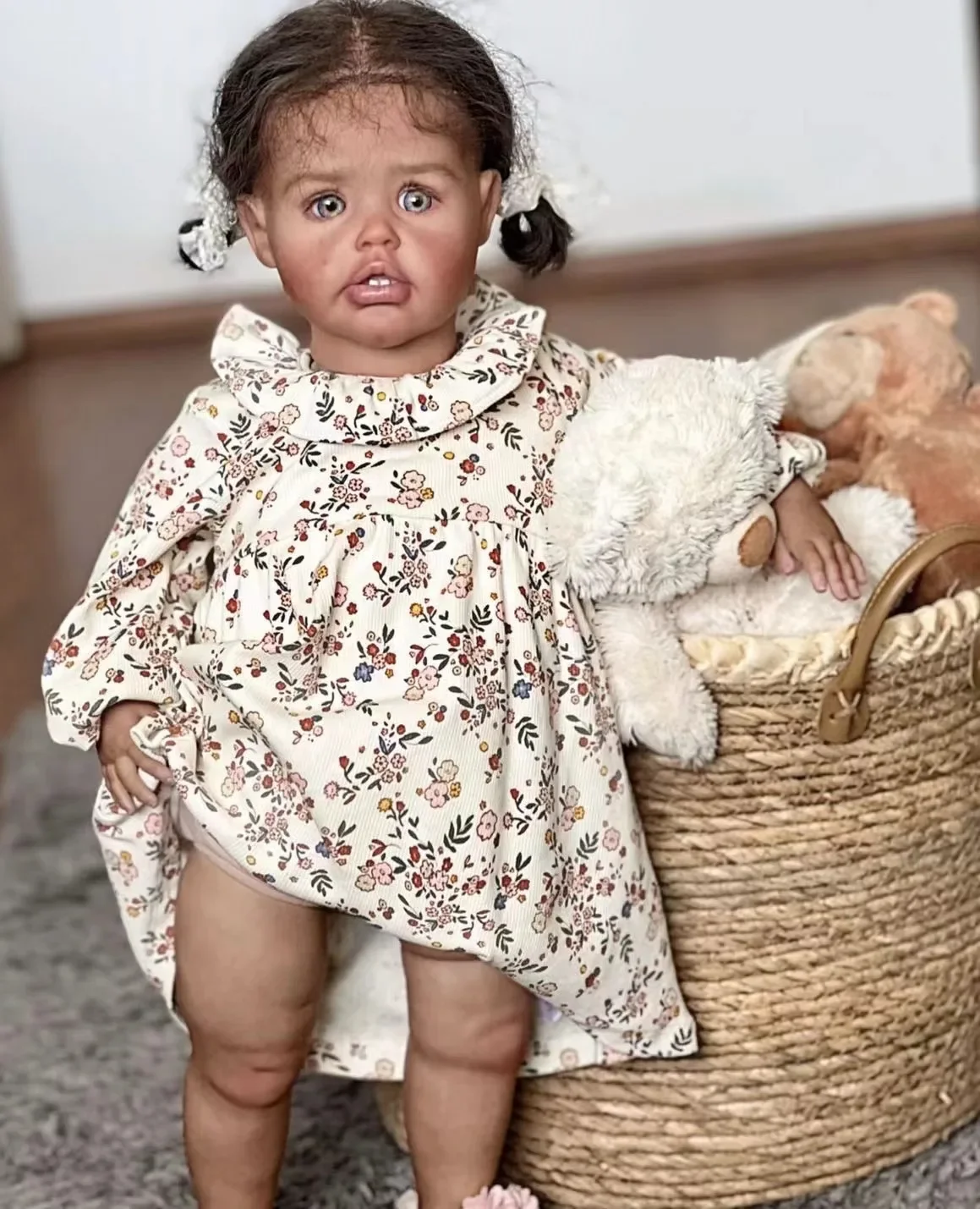 DLS مخصص محدود العرض 26 بوصة تولد من جديد الطفل ارييل رسمت عدة مع الشعر الجذور اليدوية الشوكولاته الجلد DIY جزء بواسطة الفنان