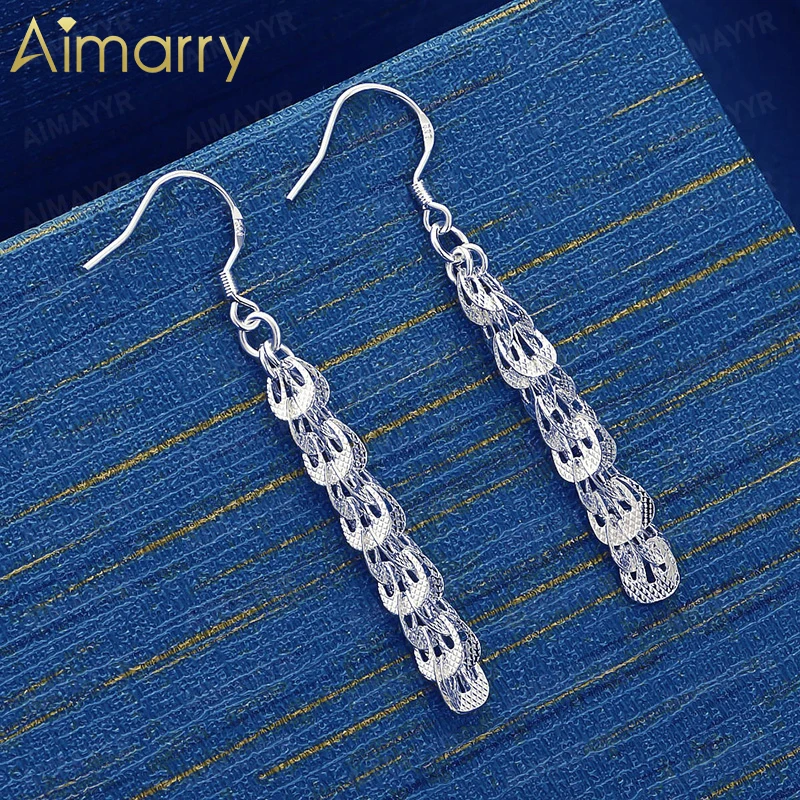 925 Sterling Silver Phoenix Tail Scales Long Tassel Earrings for Women's Parties Banquets Weddings High-quality Fashion Jewelry