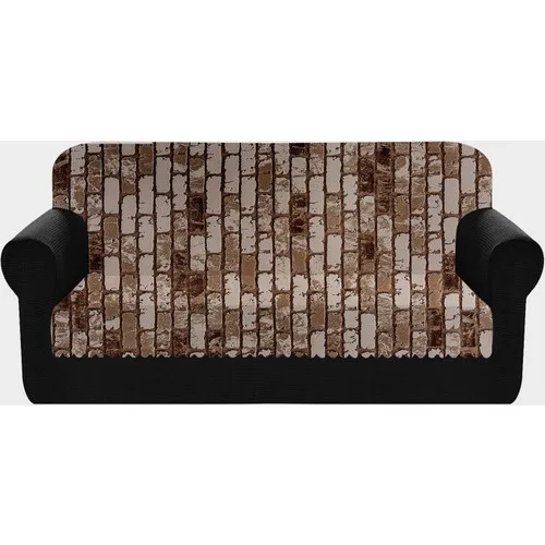 Else Coffee Bricks Pattern Sofa Sofa Bed Seat Cover Shawl 175x225 cm