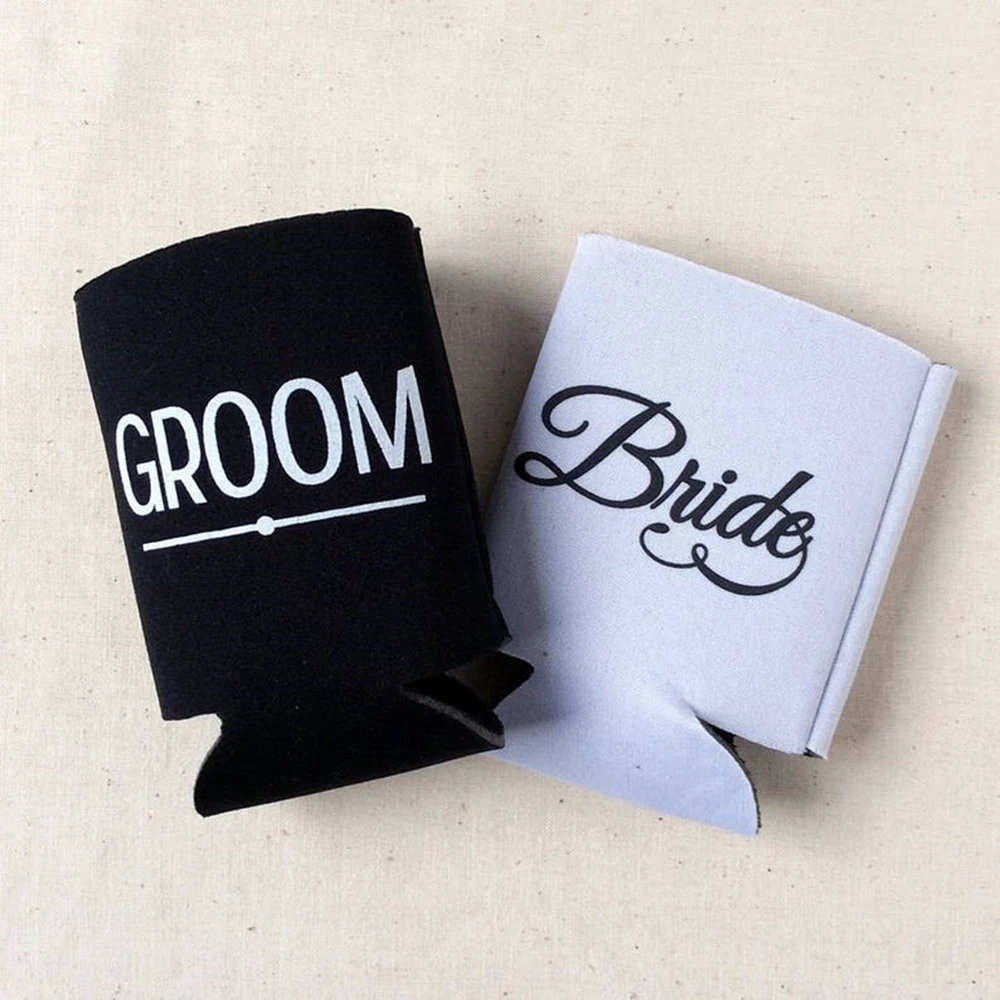 Personalized Mr and Mrs Beer Can Coolers, Bride and Groom,Beverage Holder, Wedding Gifts for the Couple, Personalized Insulators