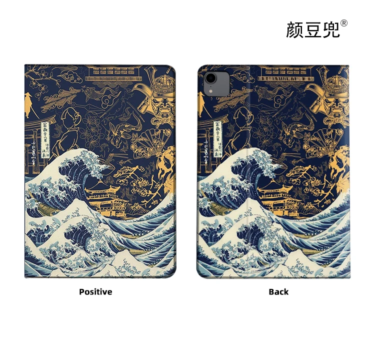 Ukiyoe a grande onda anime para ipad ar 4 5 mini 5 6 caso de luxo silicone para pro 12.9 11 para ipad 10th escudo pro13