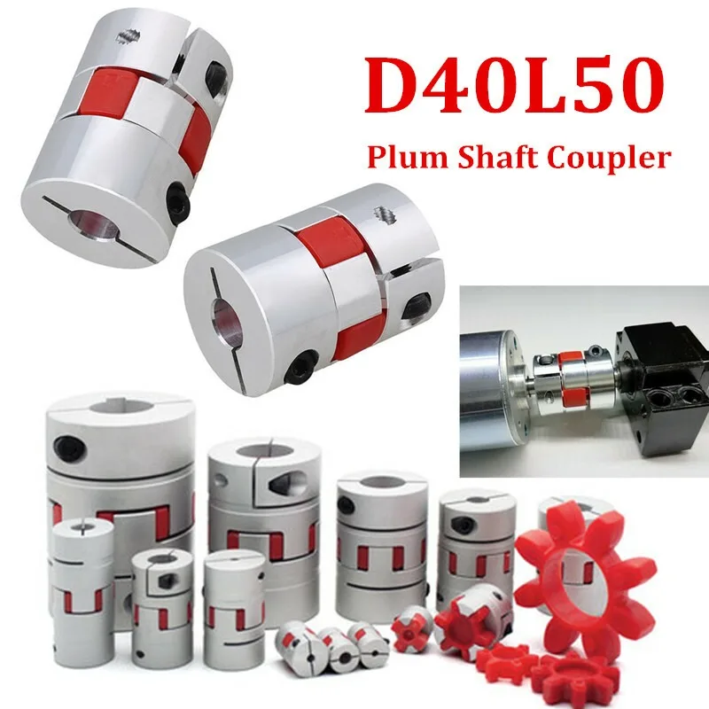 1 Uds 8/9/10/12/12,7/14/15/16/17/18/19/20/22mm D40 L50 D40L50 conector de Motor acoplamiento de ciruela Flexible acoplador de eje CNC