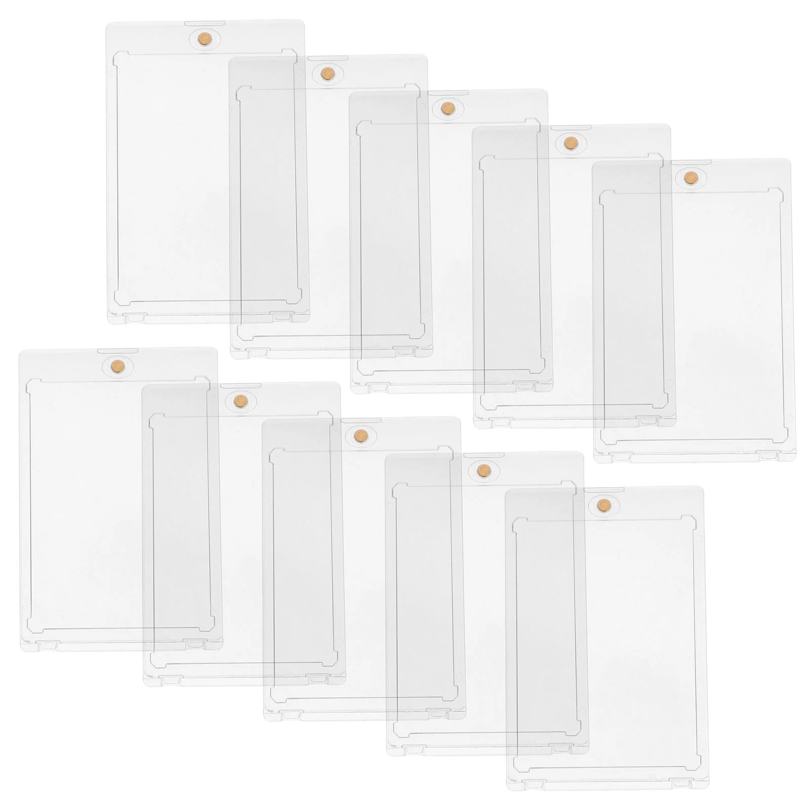 

10pcs High Transparency Acrylic Card Protector Case Magnetic Gold Clip Trading Card Display Stand Dustproof Anti Wear Baseball