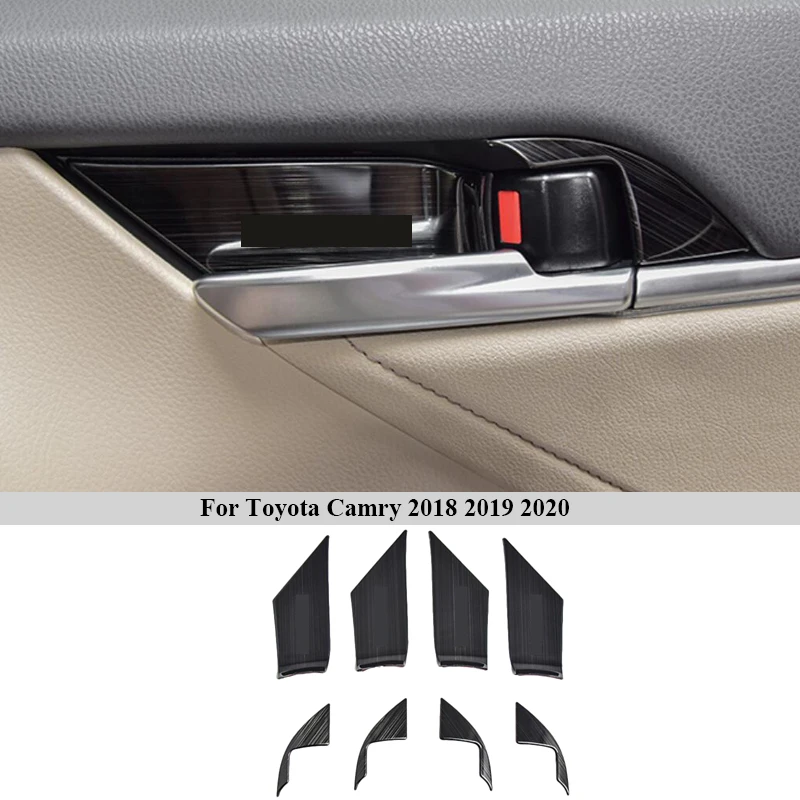 For Toyota Camry 70 XV70 2018 2019 2020 Drawing titanium Black Accessories Interior Stainless steel Decoration Cover Trim