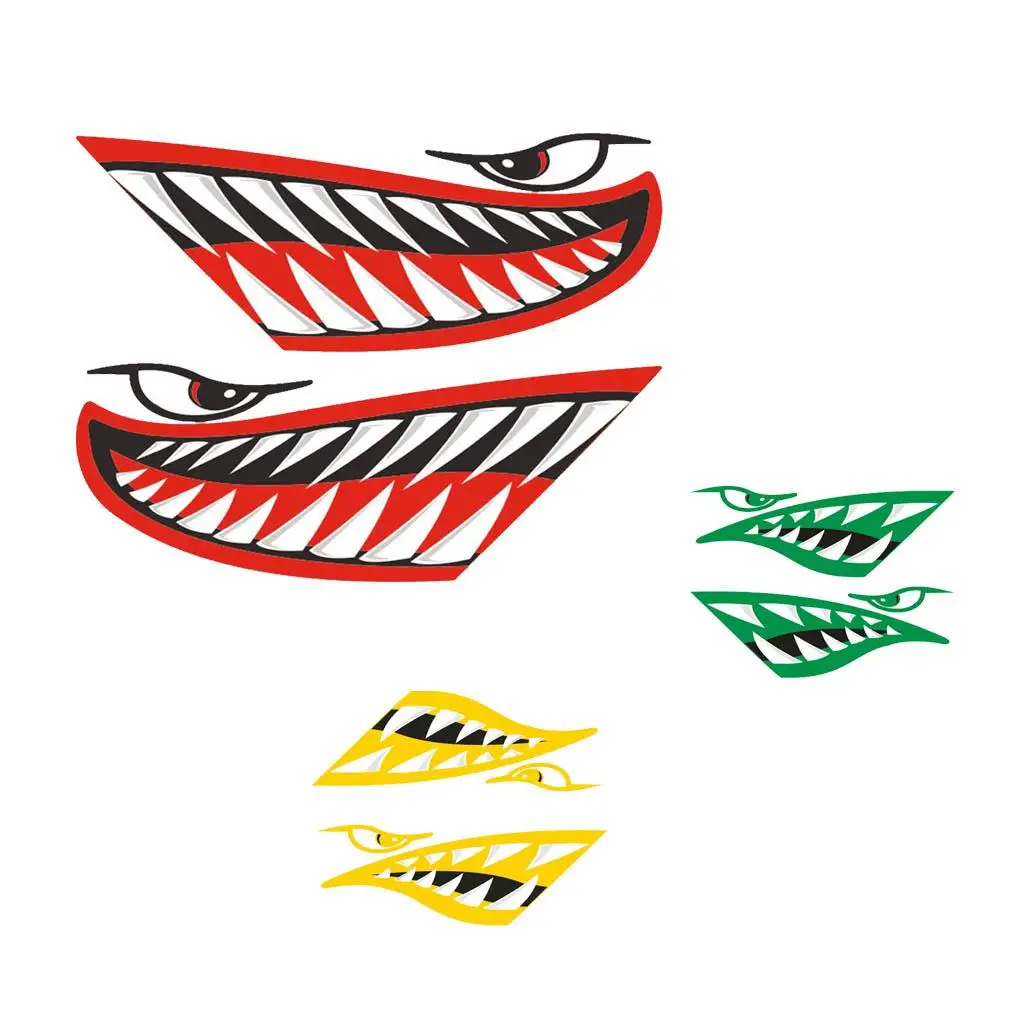 Vinyl Shark Teeth Mouth Decal Removable Sticker Marine Accessory for Dinghy Canoe Ocean Boat