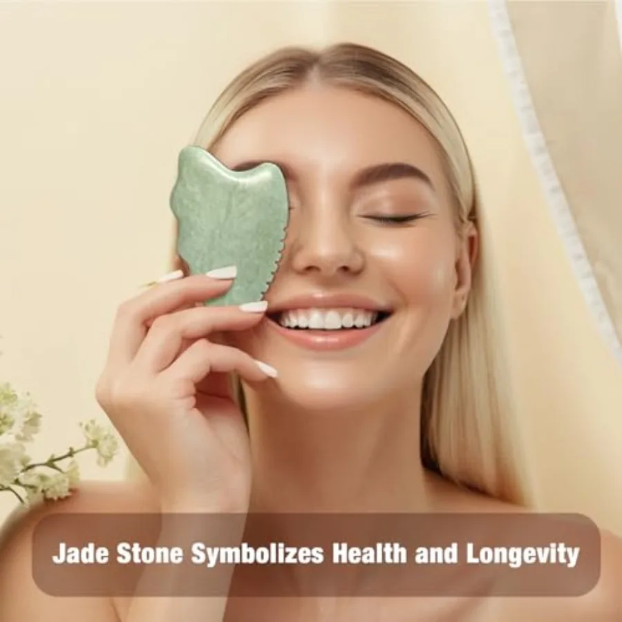 Gua sha ferramentas faciais ferramenta guasha para rosto jade gua sha pedra pente borda rosto escultura ferramenta ferramentas de cuidados com a pele para dispositivo face lift