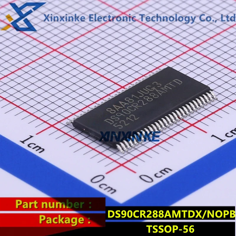 

DS90CR288AMTDX/NOPB TSSOP-56 LVDS Interface IC 3.3V Rising Edge Data Strobe LVDS 28-Bit Channel Link Receiver - 85 MHz