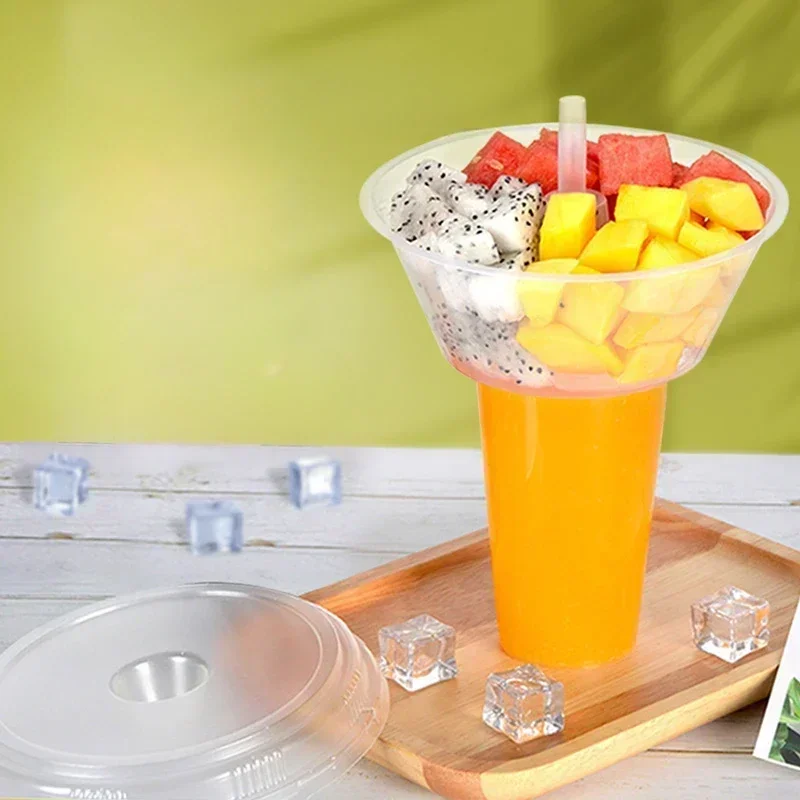 

50pcs Food Cola Hot Pot Cups Disposable Thick Commercial Cold Drink Milk Tea Cups Fried Chicken Fruit Bowl Holder Vegetable Cup
