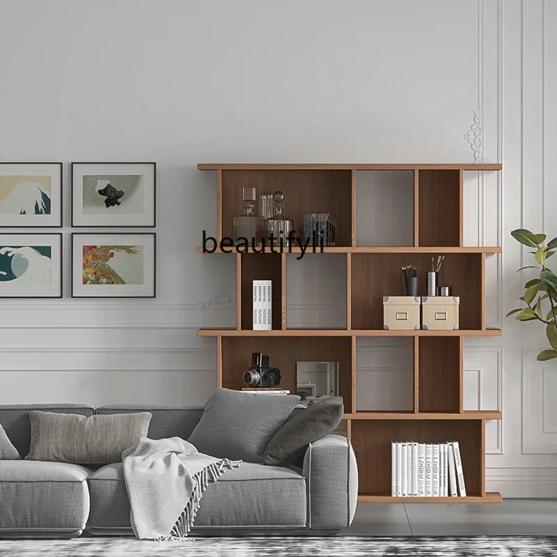 

Cy Nordic Solid Wood Bookshelf Simple Modern Study Living Room Multi-Layer Display Decoration Bookcase Shelf