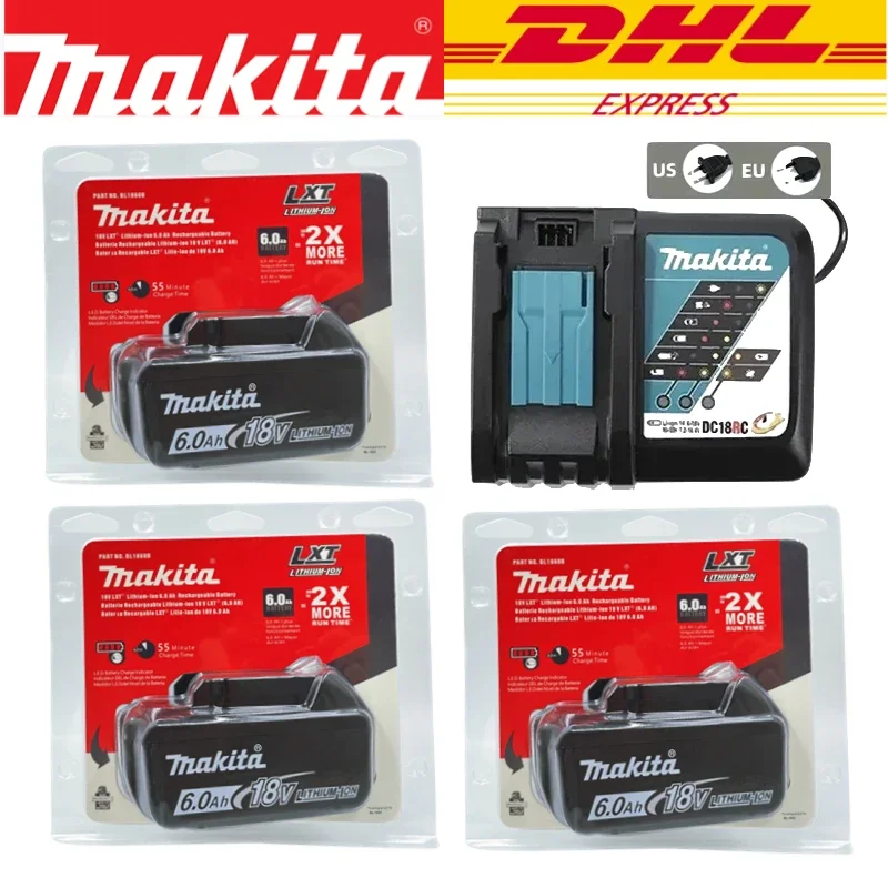 

Batterie Makita 18V High-Capacity 6Ah, Makita 18V Battery with LED Gauge, Anti-Short Circuit, Drop Protection