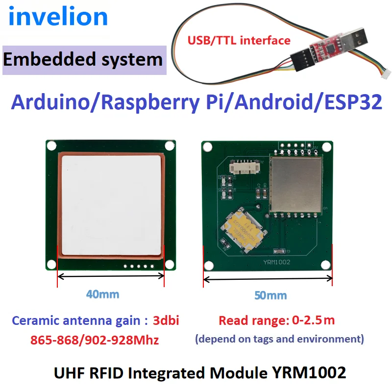 UHF Integrated RFID Module 1-2M Range Raspberry Pi Embedded System USB RFID Module UHF Reader Writer Free Android SDK