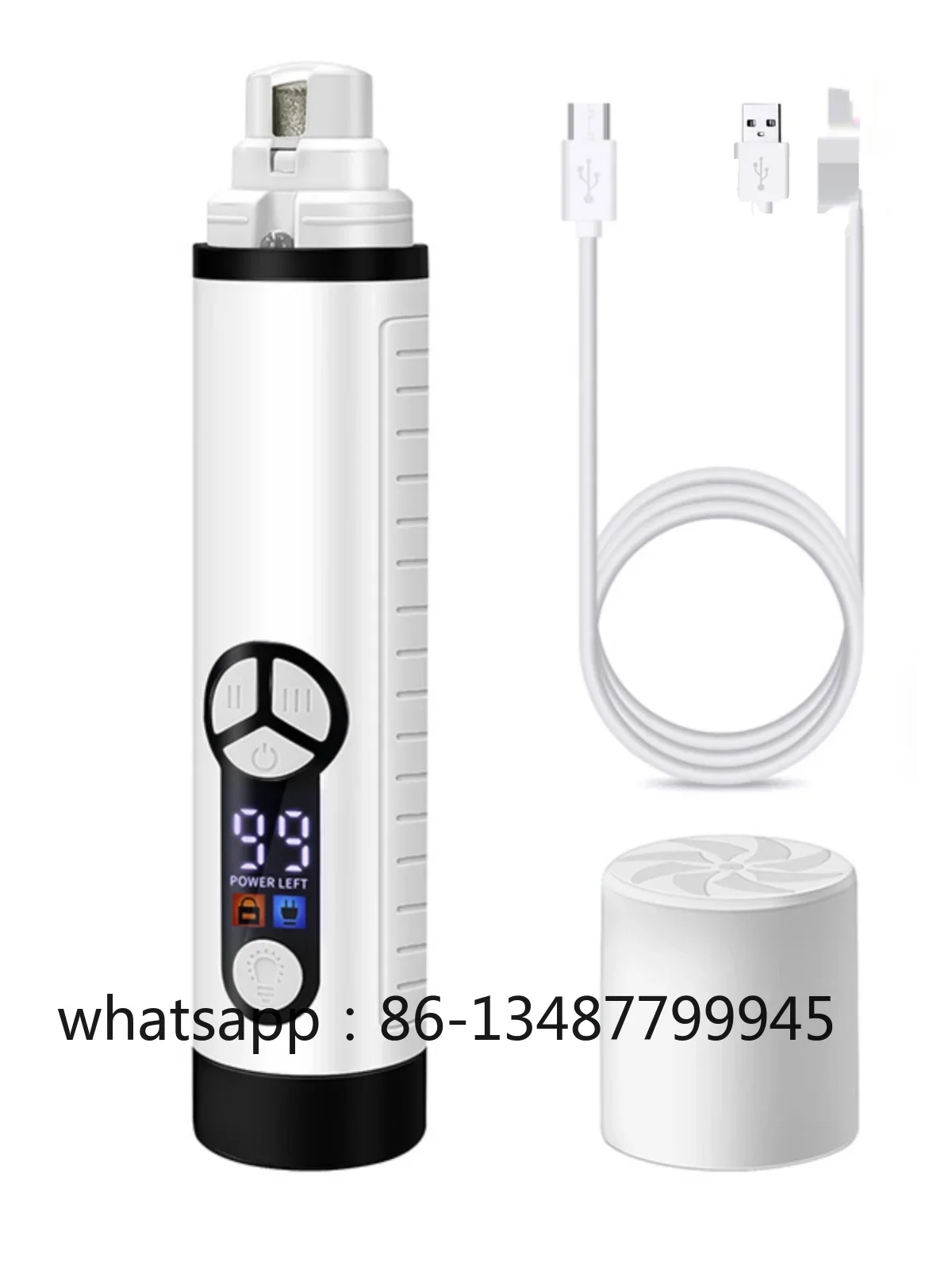 

Точилка для ногтей для домашних животных, электрические кусачки для ногтей со светодиодным цифровым дисплеем, трехскоростная регулировка